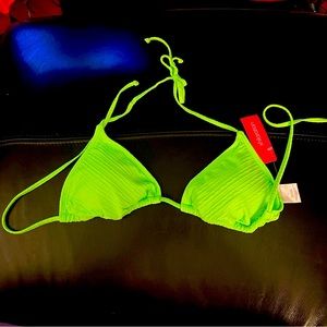 NWT Green Triangle Bikini Top